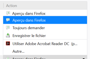 Actions pour applications