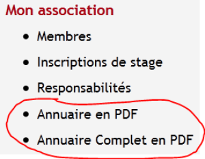 Boutons des annuaires