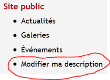 Bouton "Modifier ma description"