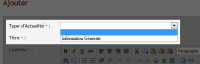 Type d'actualité