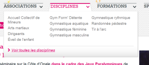 Menu "Disciplines"