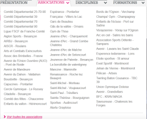 Menu "associations"