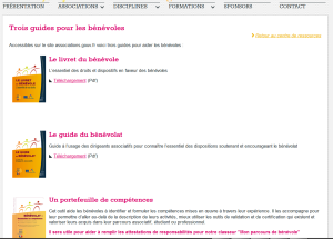 Page du centre de ressources avec des contenus