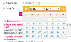 Date de début de recherche