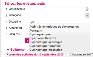 Choix des disciplines