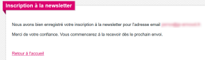 Inscription à la newsletter